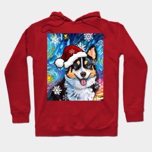 Tri Color Corgi Santa Hoodie